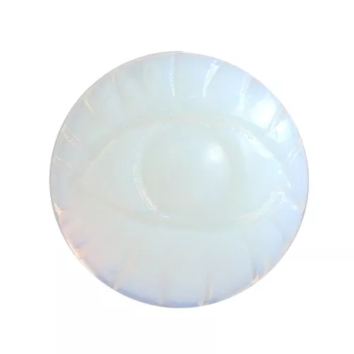 Cabuchón redondo grabado ojo 16 mm en imitation pierre gemme - Opalite x1