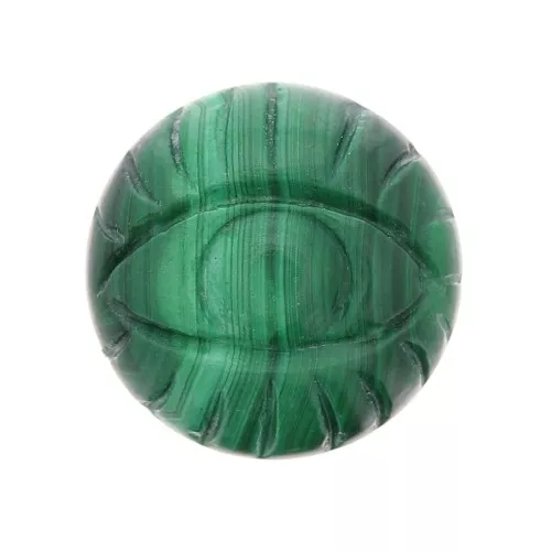 Cabuchón redondo grabado ojo 16 mm de piedra gema - Malachite x1