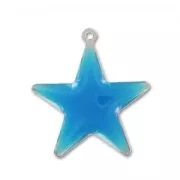 Dije estrella esmaltado époxy 21 mm Azul x1