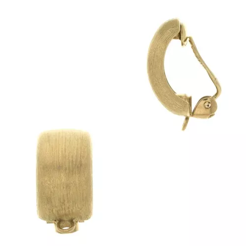 Ganchos pendientes abombado - oreilles non percées 24x12 mm - Dorado x2