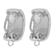 Pendientes de clip rectangulares abombados para orejas sin perforar, 23,5 x 12 mm, bronce blanco, 2 unidades