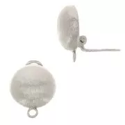 Ganchos media bola - ojeras a raya 22x16mm rodio x2