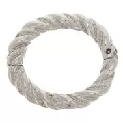 Cierre ovalado trenzado y trabajado a clip 28x25 mm - rodio x1