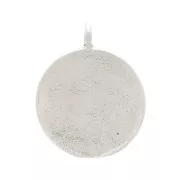 Dije redondo 18x15 mm - estampado sol - Chapado Plateado envejecido