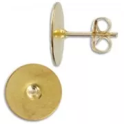 Ganchos pendientes de disco de 10 mm para cabujón - Oro laminado x2