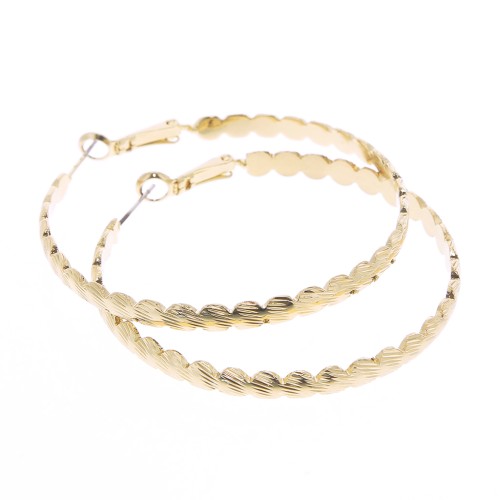 Aros design a rayas 52 mm - Dorado x2