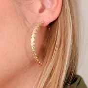 Aros design a rayas 52 mm - Dorado x2