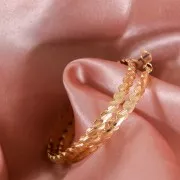 Aros design a rayas 52 mm - Dorado x2