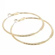 Aros a rayas planas 52.5 mm - Dorado x2