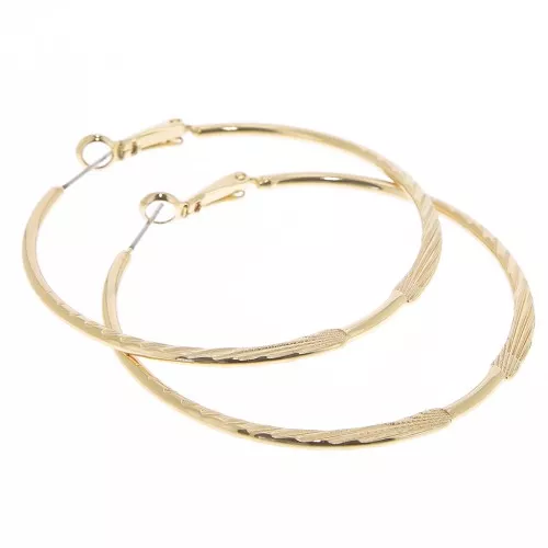 Aros a rayas planas 52.5 mm - Dorado x2