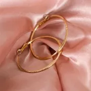 Aros a rayas planas 52.5 mm - Dorado x2