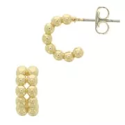 Aros pendientes con bolas 12 mm 12 mm - Dorado x2