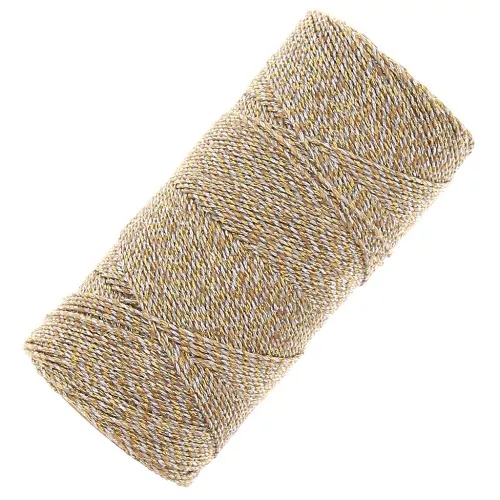 Bobina de hilo encerado Linhasita para micro macramé 1,2 mm Plateado (Ouro-Prata)