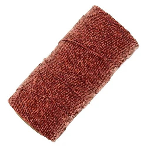Bobina de hilo encerado Linhasita para micro macramé 1,2 mm - Cobre x164m
