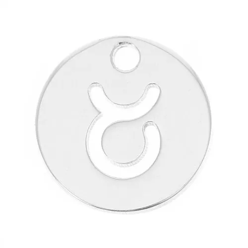 Dije redondo 10 mm - signo del zodiaco Taureau - de Plata 925x1