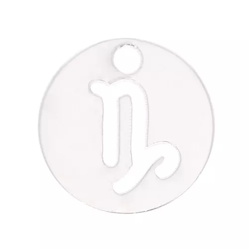 Dije redondo 10 mm - signo del zodiaco Capricorne - de Plata 925x1