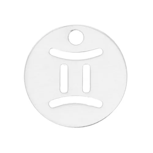 Dije redondo 10 mm - signo del zodiaco Gémeaux - de Plata 925x1