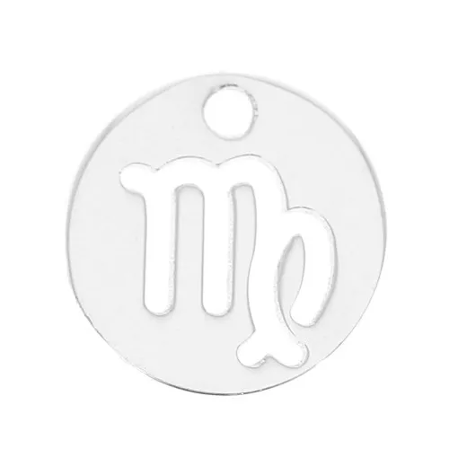Dije redondo 10 mm - signo del zodiaco Vierge - de Plata 925x1