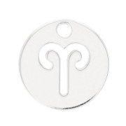 Dije redondo 10 mm - signo del zodiaco Bélier - de Plata 925x1|raw }}
