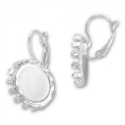 Ganchos cerrados soporte cabuchón 18 mm plateado x2