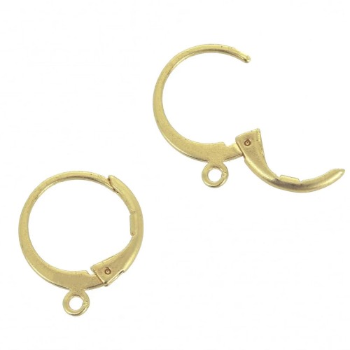 Ganchos abiertos 12 mm Dorado con oro fino x2