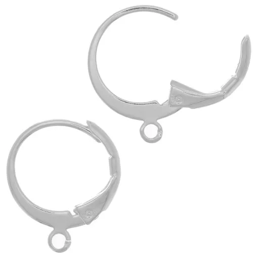 Ganchos cerrados 12 mm Chapado en plata fina x2
