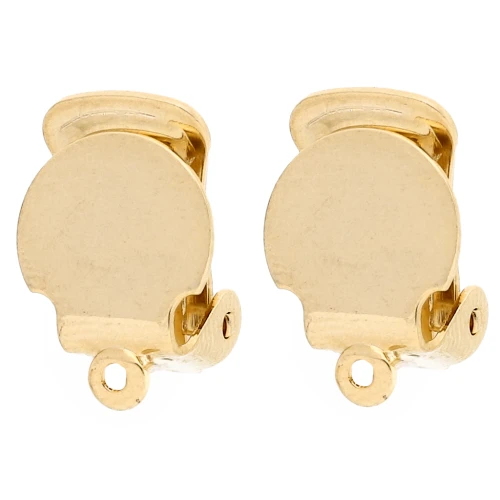 Ganchos de pendientes bandeja con anilla cerrada - 10 mm - Dorado à l'or fin x2