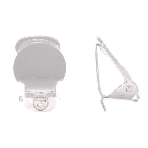 Pendientes de clip de 10 mm - para orejas sin perforar - con recubrimiento de rodio x2