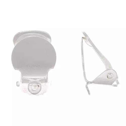 Pendientes de clip de 10 mm - para orejas sin perforar - con recubrimiento de rodio x2