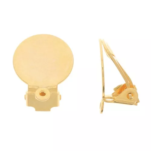 Ganchos de pendientes bandeja con anilla cerrada - 12 mm - Dorado à l'or fin x2