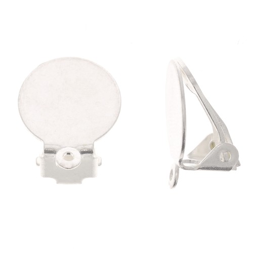 Ganchos de pendientes bandeja con anilla cerrada - 12 mm - Argenté x2