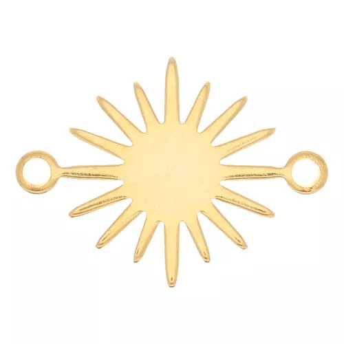 Entrepieza sol 2 anillas 13 mm - Dorado con oro fino x1
