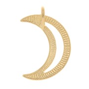 Dije luna calado 12x8 mm - Dorado à l'or fin x1