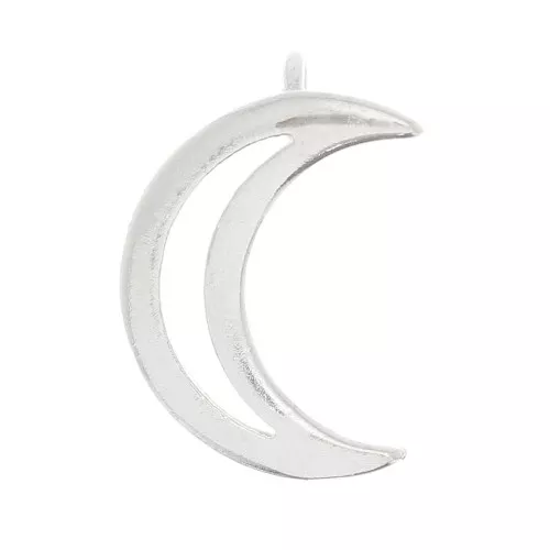 Dije luna calado 12x8 mm - Plateado x1
