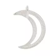 Dije luna calado 12x8 mm - Plateado x1