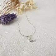 Dije luna calado 12x8 mm - Plateado x1