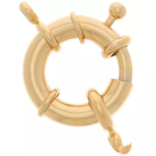 Cierre anilla con ressorte 22 mm - Dorado con oro fino x1