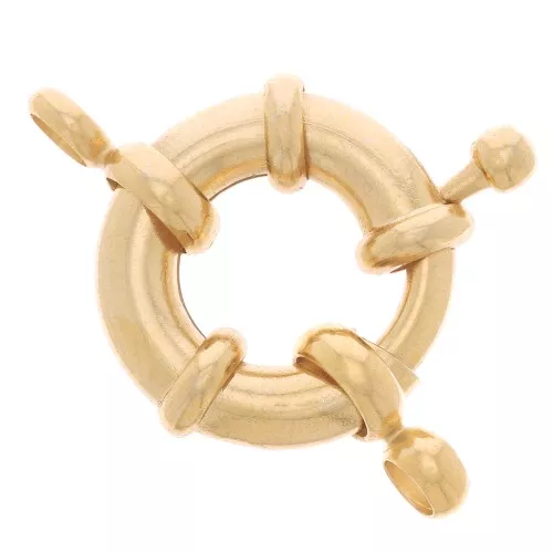 Cierre de reasa 15 mm - Dorado con oro fino x1