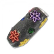 Oliva incrustada de cuentas 25x11 mm Multicolores x1