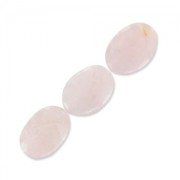 Cuenta Cuarzo Rosa Oliva plana 25x18 mm x1|raw }}