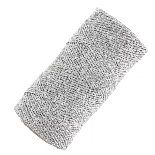 Bobina de hilo metáli encerado Linhasita para macramé 1.4 mm Argenté (Prata) x130m