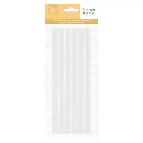 Recambios para la pistola de pegamento Artemio - Pegamento transparente x6