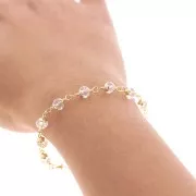 Cadena de fantasía 6 mm Dorado/ Transparente x50cm