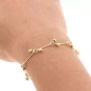 Cadena diamante fantasía con cuentas pequeñas 13 mm Dorado x 20cm