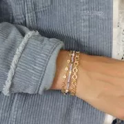 Cadena de fantasía 4.5 mm 3 mm Dorado x50cm