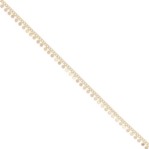 Chaîne maille rombo avec petites pampilles rondes 5.7 mm Dorado x50cm