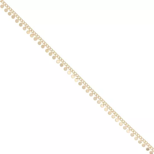 Chaîne maille rombo avec petites pampilles rondes 5.7 mm Dorado x50cm