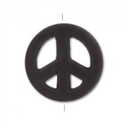 Cuenta Peace de Howlite tintado 15 mm Jet x1|raw }}