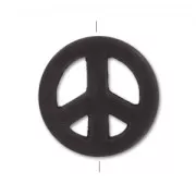 Cuenta Peace de Howlite tintado 15 mm Jet x1