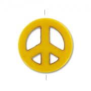 Cuenta Peace de Howlite tintado 15 mm Amarillo x1